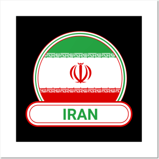 Iran Country Badge - Iran Flag Posters and Art